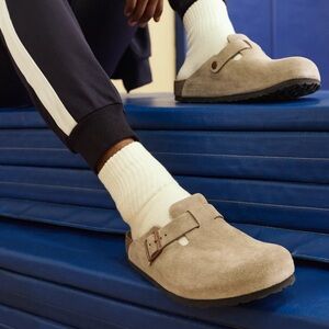 Birkenstocks Suede Slip-On Clogs with Buckle